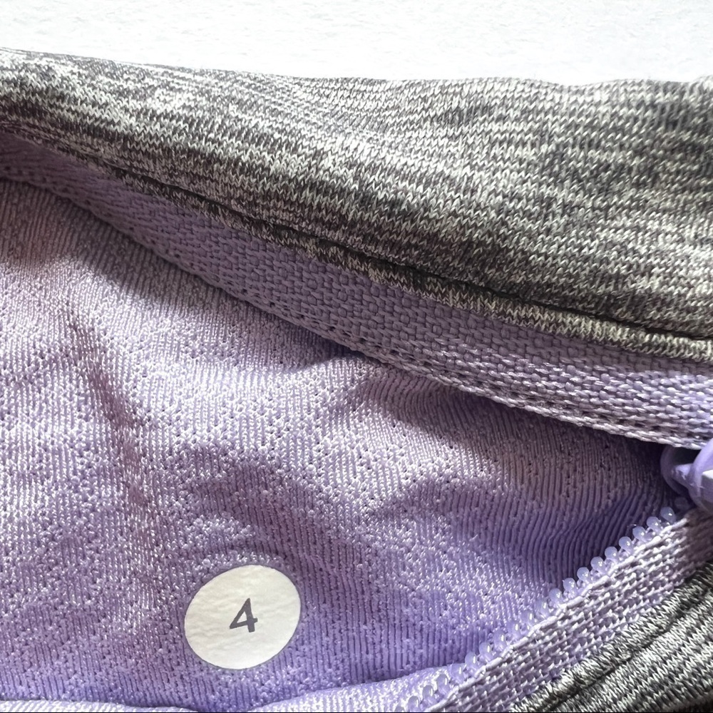 Lululemon Athletica Run Inspire II Gray with Wee Purple Stripes at Waist 4 - Picture 12 of 14